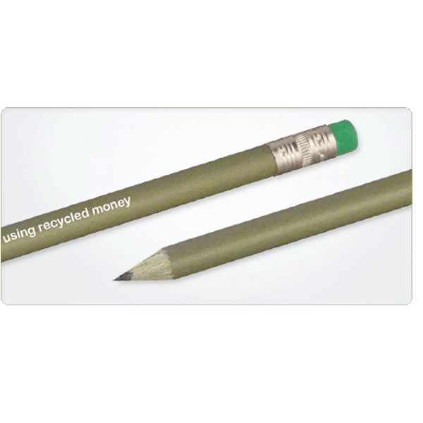 Bleistift aus recyceltem Kunststoff (70%) + Dollar (30%)